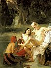 Bath Canvas Paintings - Bathsheba at Her Bath
